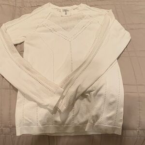 Athleta White Long Sleeve Top